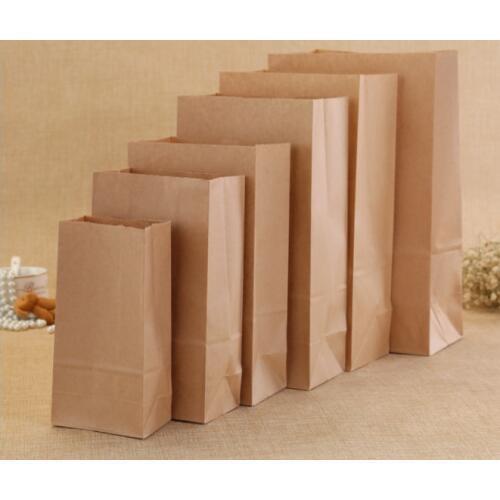 Kraft Paper Bags Brown Paper Food Gift Bags Sandwich Bread Dried Fruits Cookie Baking Candy Handmade Soap Packing Take Out Bags