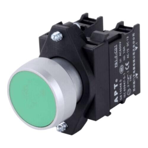 PB1L-11/g 100966681 PB1L metallized flat head combination button 22mm 1NO+1NC