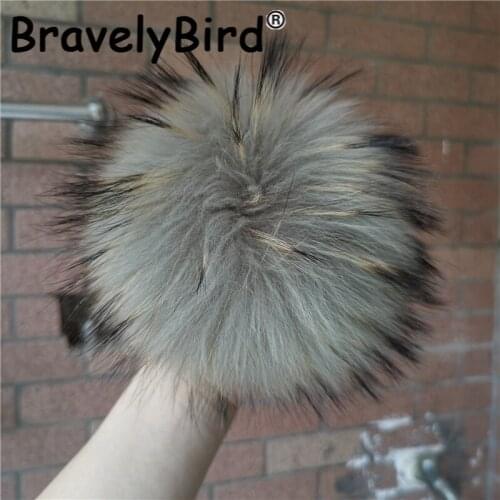 Real Raccoon Fur pompoms light green Fluffy 15cm Natural Fur Pom Pom 5pcs/lot DIY Fur Balls for Hat Caps Chain Scarf Accessories