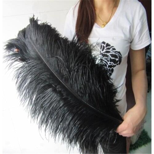 Sale 20pcs/lot High Quality Black Ostrich Feather 26-28 Inch(65-70cm) Wedding Celebration for Party Diy Plumas De Faisan