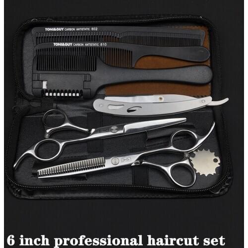 Professional 6.0 Inch Hairdressing Scissors Cutting & Thinning Scissors Shears Barber Hair Scissors Set Salon haircut set