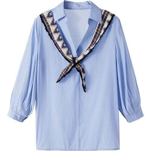 Qingerant Women's Blue Shirts