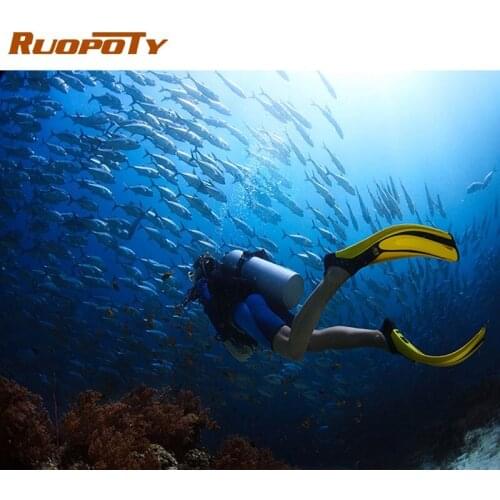 RUOPOTY 5D Diamond Painting Full Square Fish Animal Embroidery Cross Stitch Handmade Home Decoration