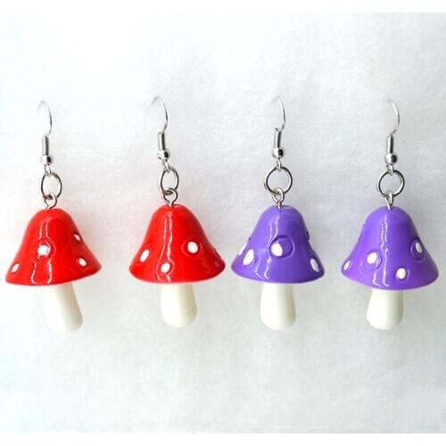 Sweet Mushroom Earring Women Elegant Multicolor Earring For Girl Pendant Fashion Party Jewelry Accessories Gift серьги грибы