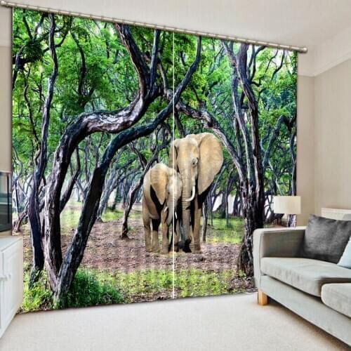 Forest curtains Landscape Scenery Beauty Digital Photo Printing Blackout 3D Curtains for Living Room