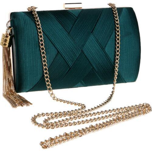 Luxury Designer Evening Bag Female Party Wedding Clutch Tassel Shoulder Crossboday Bag Small Faux Silk Dinner Bag For Women 2018