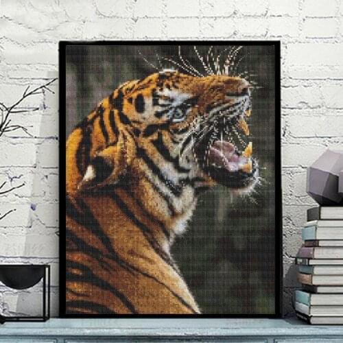 Tiger Beast DIY Full Diamond Painting Cartoon Characters Diamond Embroidery Animal Craft Cross Stitch Home Decor Without Frame