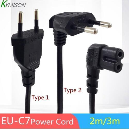 EU Schuko CEE7/16 to IEC320 C7 Angle Converter Angle Extension Cable for Samsung Philips Sony LED TV Figure8 AC Power Cord