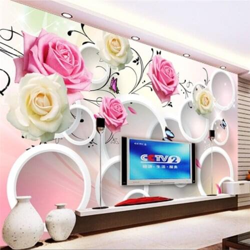 Wellyu papel de parede papier peint Custom wallpaper Rose 3D Frame 3D TV Wall Background photo wallpaper behang tapet