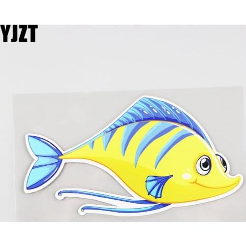 YJZT 15.2CMX8.3CM Cartoon Coral Fish Car Sticker A Vivid Fish Pvc Decal Window 6A-0005