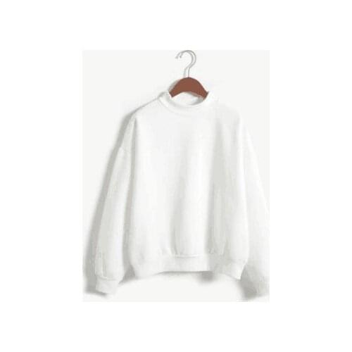 Spring, autumn and winter new round neck solid color sweater women loose casual fashion all-match