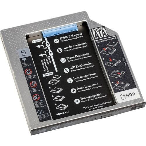 10pcs Universal 12.7mm Caddy SATA 2nd HDD SSD Hard Drive CD/DVD-ROM Optical Bay adapter