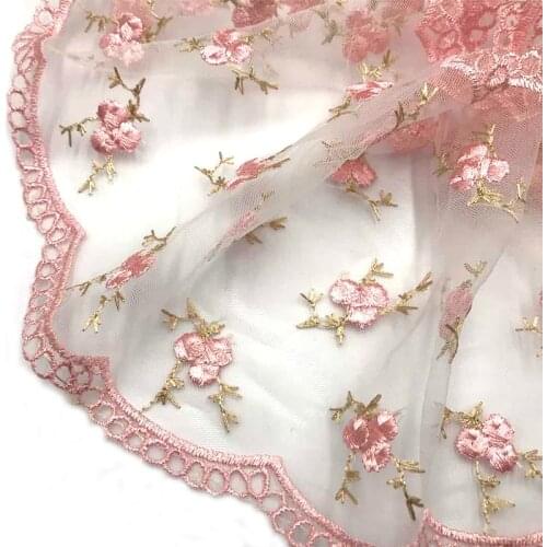 30Yards Embroidered Lace Trim Sewing On Patch Flower Stickers Fabric Tape For Clothes Dress DIY Sewing Supplies 15cm Wide