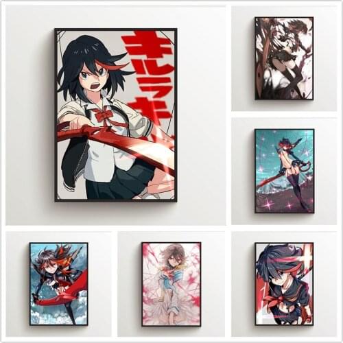 WTQ Anime Posters Kill La Kill Matoi Ryuuko Canvas Painting Wall Decor Wall Art Picture for Living Room Decoration Home Deco
