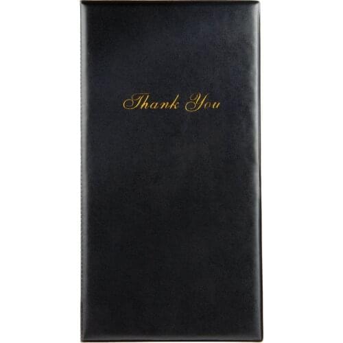 5/Pak - Restaurant Menu Covers Black Book Style Double Fold Panel Menu 285*140mm