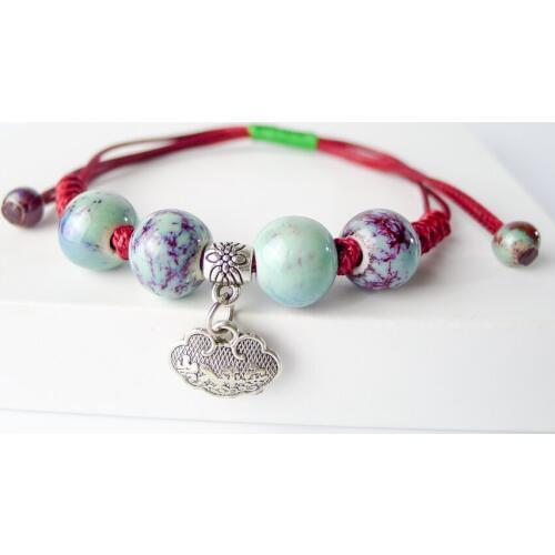 Ceramic beads Hand-made Bracelet Bohemian Jewelry & Accessories Gift Strand bracelets #EY408