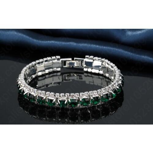 Hot Selling Shiny Cubic Zircon Bracelet& Bangle Women Jewelry Gifts 925 Sterling Silver Bracelets