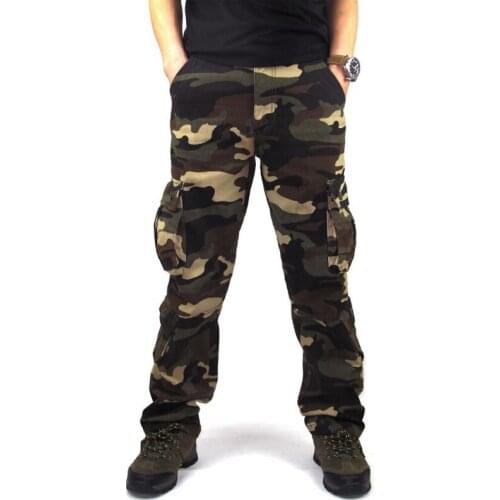Hot Mens Camouflage Military Cargo Pants Men Casual Camo Multi-pocket Trousers Joggers Streetwear Fashion Urban Overalls Pants