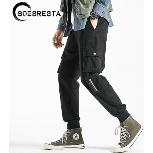 Hip Hop Black Pants Men Brand Streetwear Joggers Cotton Cargo Pants Fashion Harajuku Harem Trousers Large Size Casual Pants Men
