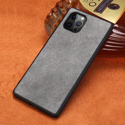 Genuine Cow Suede Leather Cell Phone Cover Case for iPhone 12 Pro Max 12 Mini SE 2020 11 Pro Max X XS XR 5s 5 6 6s 7 Plus 8 Plus