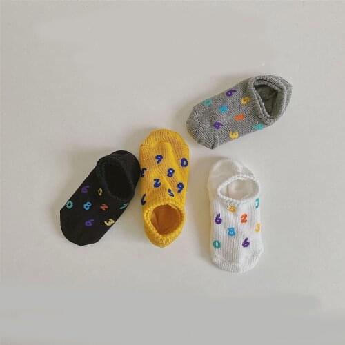 Children Cotton Ankle Socks With inscriptions Print For Kids Toddler Girl Boy Summer Cute Funny Invisible Socks Baby Accessories