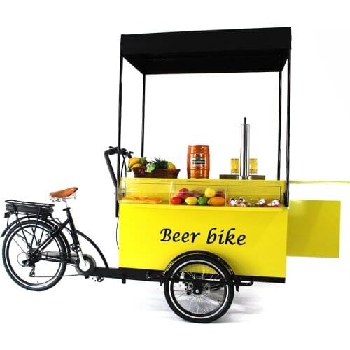Hot Selling Elegant Electric Mobile Portable Beer Cart Cargo Bike Coffee Vending Cart Snack Tricycle Street Shop Truck For Sale