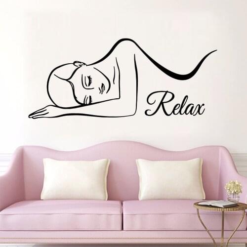 Pretty Spa Relax Wall Sticker For Beauty Salon Decoration Stickers Wall Decals For Woman Bedroom Wallpaper Wall Decor Mural