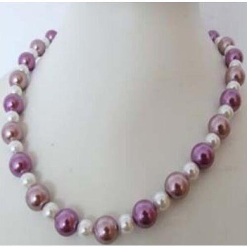 Beautiful 10mm shell pearl cultured pearl necklace
