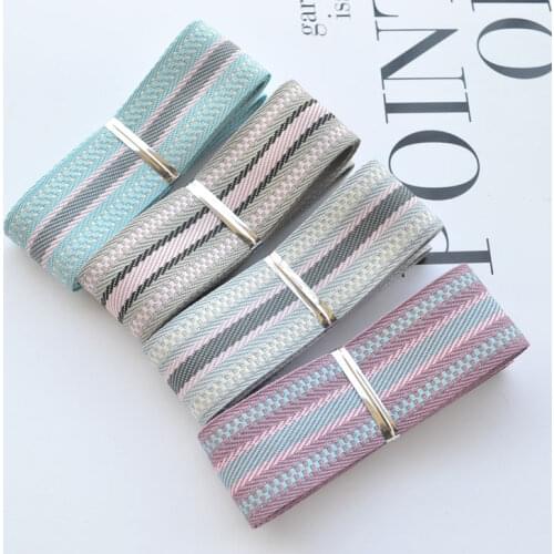 1''25mm Stripe Grosgrain Fabric Ribbon Embroidered Applique Sewing Craft Wedding Clothing Accessories Hair Bow Material 1-5Meter