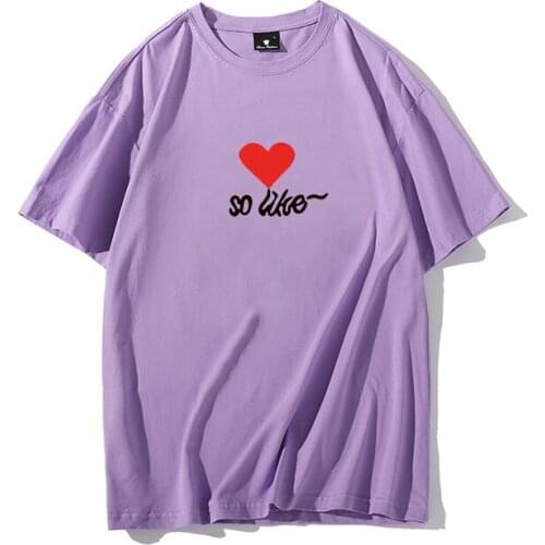 Love Korean Harajuku T-shirt Women O-neck Street Casual T-shirt Top