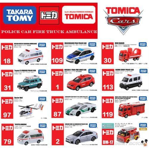 Tomica Police Car Series Fire Truck Ambulance Transport Construction Vehicle Aircraft Helicopter Takara Tomy Diecast Model