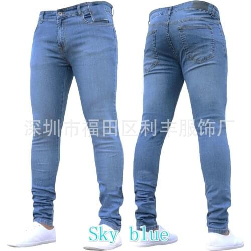 Men Jeans Boyfriend Pencil Pants Solid Autumn Winter Skinny Jean Hip Hop Goth Punk Clothes Plus Size Denim Trousers Streetwear