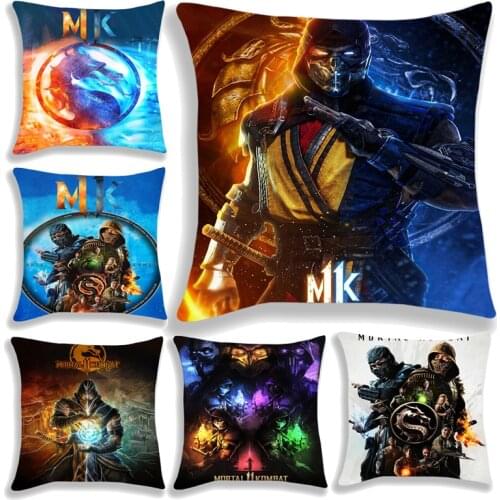 Mortal Kombat Pillow Cases for Sofa Home Car X Mask Cushion Cover Pillow Covers Decor Cartoon Pillowcase 45x45cm