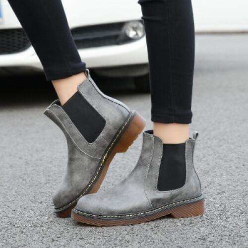 2019 New Fur Warm Chelsea Boots Women Motorcycle Ankle Boots for Women Round Toe Winter Snow Boots Women