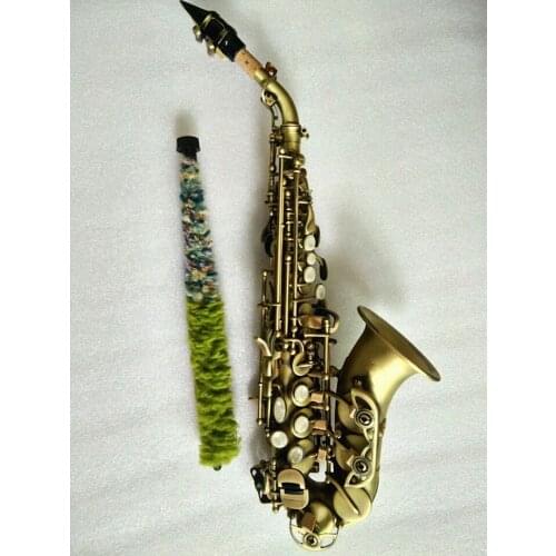 New Curved Soprano Saxophone Antique copper simulation Sax Soprano Mouthpiece Reeds Neck Musical Instrument Hard box