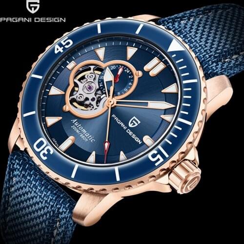 PAGANI DESIGN Luxury Brand Mens Watch Japan NH39 Mechanical Watch Men 200M Waterproof Sapphire Stainless Steel Automatic Watches