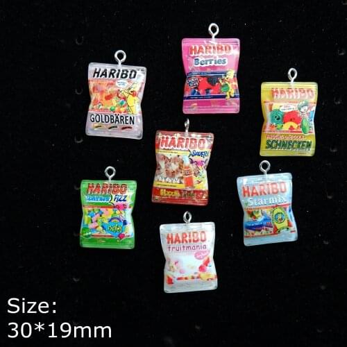 Resin Food Glitter Candy Charms Pendants Flat back Resin Cabochon for DIY necklace earring keyring Jewelry Making Accessories