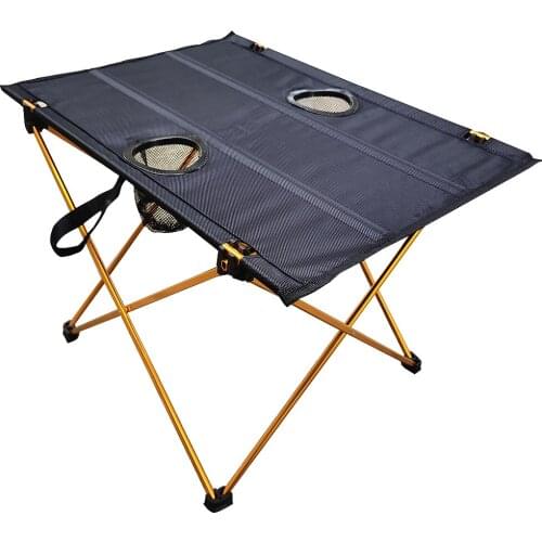 Camping Table Collapsible Portable Roll Up Outdoor Folding Fishing Table with Cup Holders for Camping,Hiking&Picnic