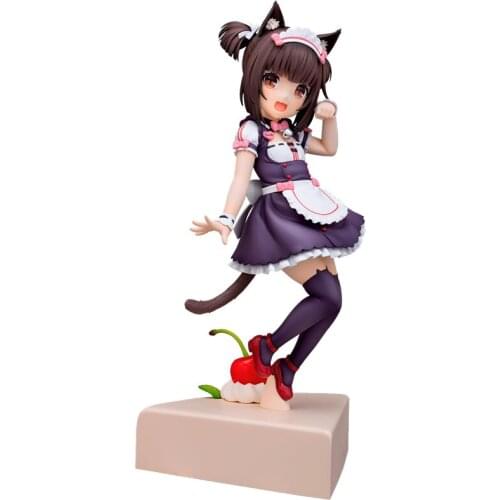 In Stock 20.5Cm Nekopara Chocola Anime Action Figure Peripherals Doll Japanese Hand-Made Tabletop Pvc Model Toys Ornaments Gift