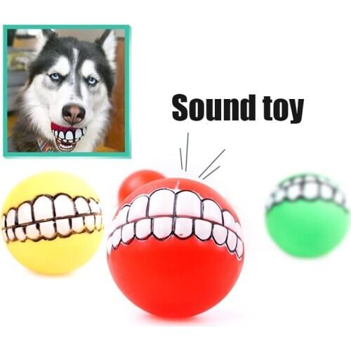 Funny pets dog puppy cat ball teeth toy pvc chew sound pet supplies play fetching squeak toys