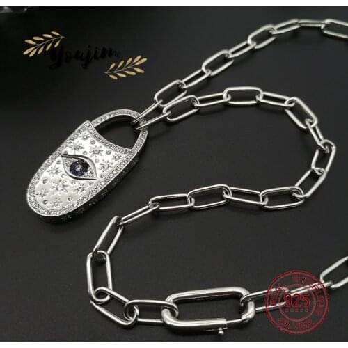 New 925 sterling silver original 1:1 buckle necklace ladies gift devils eye zircon pendant Monaco luxury brand jewelry