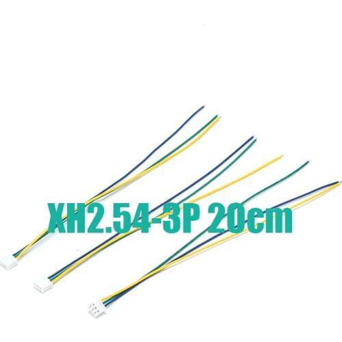 Free shipping 10pc Single head XH2.54 3P Connector Plug Wire Cable 20cm Length 24AWG 20cm