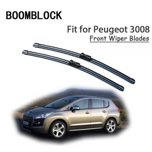 BOOMBLOCK 2PCS High Quality Front Windshield Wiper Blades For Peugeot 3008 MK1 MK2 2018 2017 -2008 Accessories