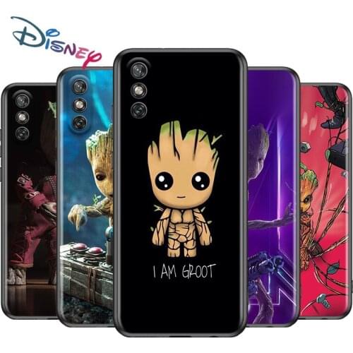 I AM Groot Marvel for Huawei Y9A Y9 Y9S Y8S Y8P Y7P Y7A Y7 Y6S Y6 Y5P Y5 Prime Pro Lite Black Phone Case