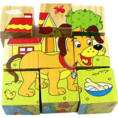 Random Sending Wooden Puzzles Wisdom Jigsaw Education Toys Children Wooden Cartoon Animal Puzzle Toys Parent-Child Game Toy