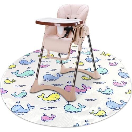 Baby Kids Feeding High Chair Splash Round Mat Anti Slip Foldable Floor Protector F3ME