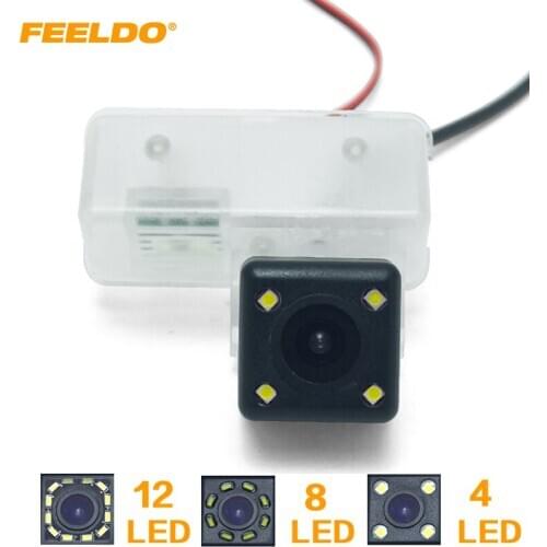 FEELDO Car Reverse Rear View Camera with 4/8/12LED For Toyota 2014 New Vios/Yaris/Yaris L/Camrry/Corolla Parking Camera#4596