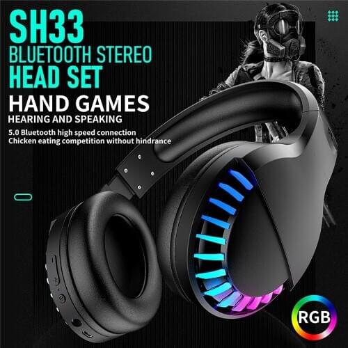 Gaming Headset Wired Dual Mode RGB Light Over Head Headphones Noise Cancelling for PC Game Laptop Mobile Tablet Game