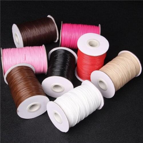 Colorful 0.8MM Waxed Cotton Cord Waxed Thread Cord String Strap Necklace Rope For Jewelry Making For Shamballa Bracelet 160Meter