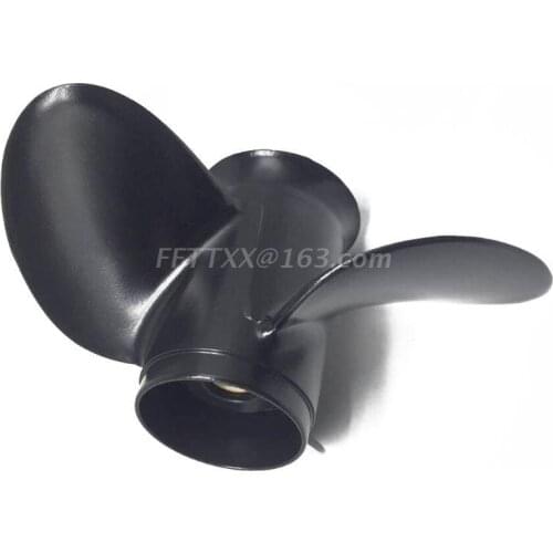 Balck Aluminum Boat Outboard Propeller for Suzuki 9.9-15HP Black 3 Blades 10 Spline Tooth 9 1/4 x 11